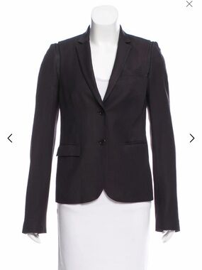 Helmut Lang Wool-Blend Deconstructed Classic Black Women's Blazer Jacket
